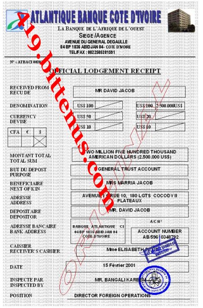 Mr jacob certificate of deposit
